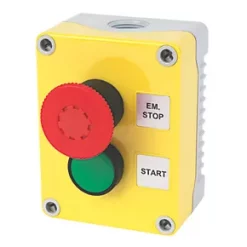 Hylec 1DE.02.01AG-SF Double Pole Push-Button Isolator Switch - NO/NC, Flush & Mushroom Head