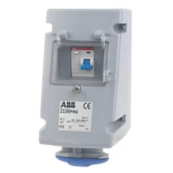 ABB 32A 2P+E Industrial Socket with 40A RCD, 200-250V - High-Quality & Durable